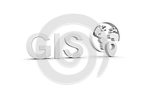 GIS concept white background