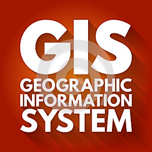 GIS - Geographic Information System acronym, concept background