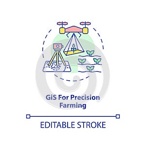 GiS for precision farming concept icon