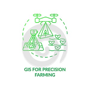 GiS for precision farming concept icon