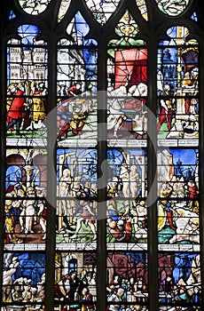 Gisors (Normandy) - Stained glass in gothic church