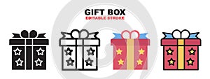 Gist Box icon set with different styles. Editable stroke and pixel perfect. Can be used for web, mobile, ui and more