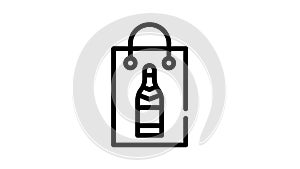 gist drink bottle in bag black icon animation