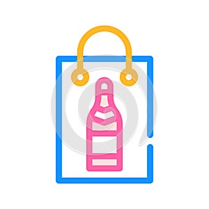 gist drink bottle in bag color icon vector illustration