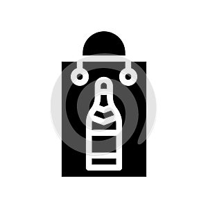 Gist drink bottle in bag glyph icon vector illustration