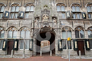 Gistpoort, the gothic access gate to the Abbey Abdij of Middelburg