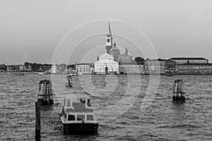 Giudecca Canal of the island of San Georgio Maggiore, campanile and church