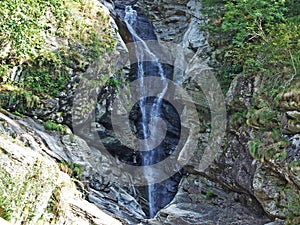 Giumaglio`s waterfall or La cascata di Giumaglio in Vallemaggia, Magic Valley or Valle Magia Valle Maggia photo