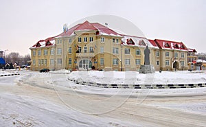 Giurgiu Romania city hall at winter - Primaria Giurgiu iarna