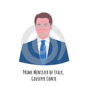 Giuseppe Conte  portrait illustration
