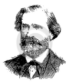 Vector portrait of Giuseppe Verdi photo