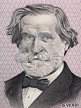Giuseppe Verdi portrait from Italian money