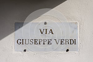 Giuseppe Verdi street plate