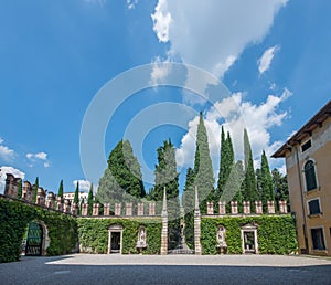 Entrance of Giusti gardens, Verona, Italy.