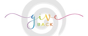 GIVE BACK colorful brush calligraphy banner