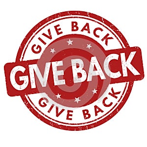 Give back grunge rubber stamp