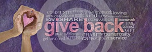 Give Back with Love Word Cloud