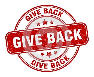 give back stamp. give back label. round grunge sign