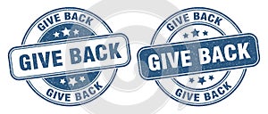 Give back stamp. give back label. round grunge sign