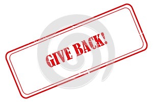 give back stamp on white