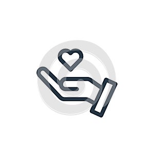 give love icon vector from valentines day concept. Thin line illustration of give love editable stroke. give love linear sign for