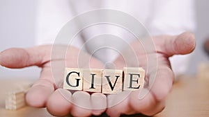Give, Motivational Words Quotes Concept