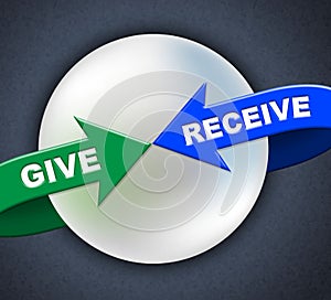 Give Receive Arrows Represents Present Donate And Take photo