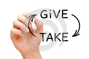 Give And Take Compromise Or Charity Concept