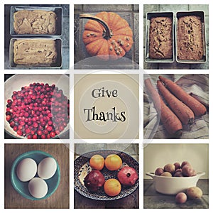 Give thanks Fall food collage for Thanksgiving.