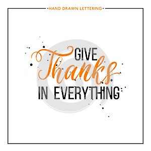 Give thanks text with black splashes