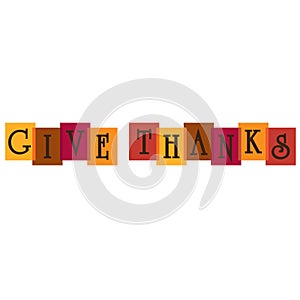 Give thanks typography on overlapping colors