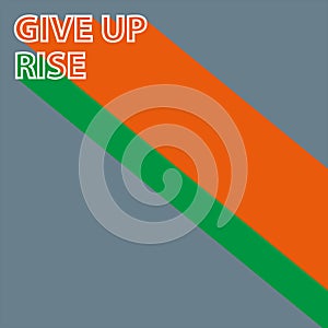 give up rise on grey