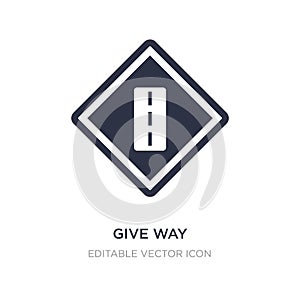 give way icon on white background. Simple element illustration from Signaling concept