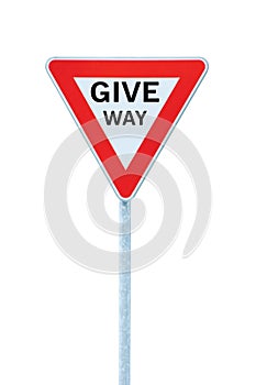 Give way priority yield road traffic roadsign sign photo