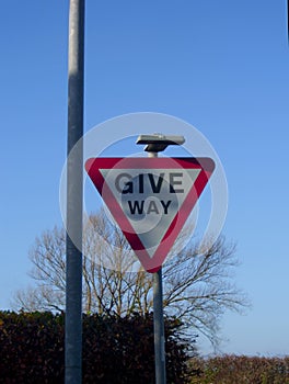 Give Way Road Sign UK
