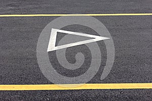 Give way sign on asphalt road