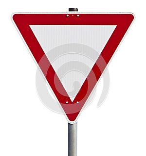 Give way - traffic sign (clipping path included)