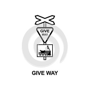 give way train icon. Element of railway signs for mobile concept and web apps. Detailed give way train icon can be used for web an