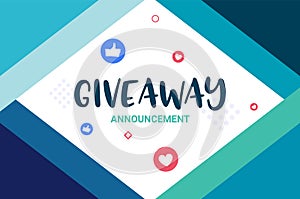 Giveaway background announcement event social media banner free gift. Enter to win give away contest design.