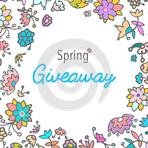 Giveaway banner for social media contests and special offer. photo