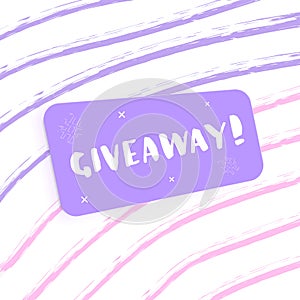 Giveaway card. Vector illustration.