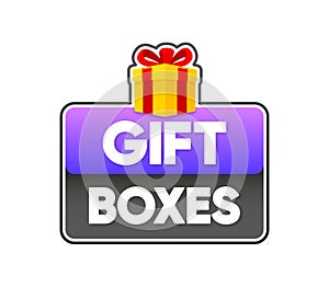 Giveaway Enter to Win. Gift box Poster for social media post or website banner. Vector illustration.