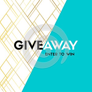 Giveaway. Enter to win. Vector banner template for social media contest