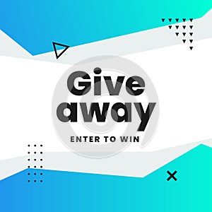 Giveaway poster social media post template with abstract geometric shape background vector illustration