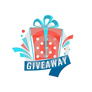 Giveaway social media contest concept. Banner with text for online event or competition. Vector