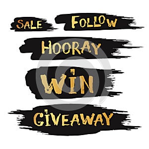 Giveaway and special sale offer with hand drawn lettering with b