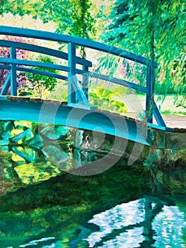 Giverny Bridge on the Water Lily Pond