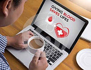 GIVING BLOOD SAVES LIFES Blood Donation Give Life