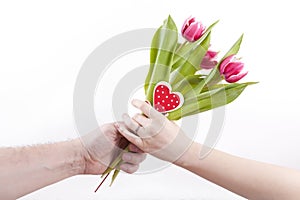 Giving flowers