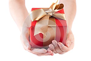 Giving a gift photo